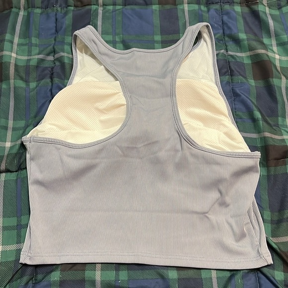 NEW High Neck Workout Yoga Cami Tank Crop Top Racerback Longline Sports Bra - Picture 2 of 3